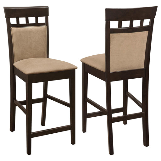 Gabriel Upholstered Counter Height Stools Cappuccino and Beige (Set of 2) - Mattress & Furniture Super Center (Tampa, FL)