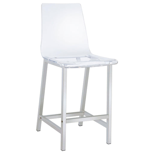 Juelia Counter Height Stools Chrome and Clear Acrylic (Set of 2) - Mattress & Furniture Super Center (Tampa, FL)