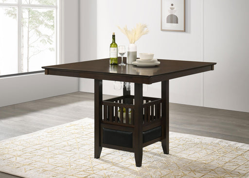 Jaden Square Counter Height Table with Storage Espresso - Mattress & Furniture Super Center (Tampa, FL)
