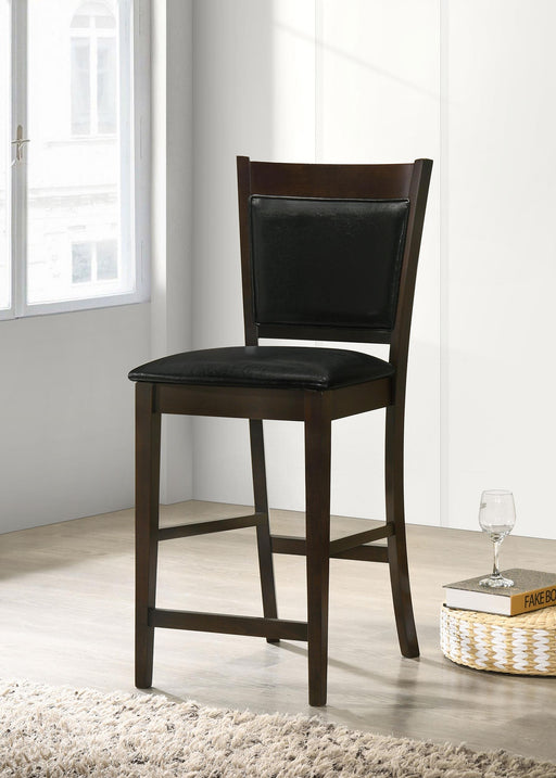 Jaden Upholstered Counter Height Stools Black and Espresso (Set of 2) - Mattress & Furniture Super Center (Tampa, FL)