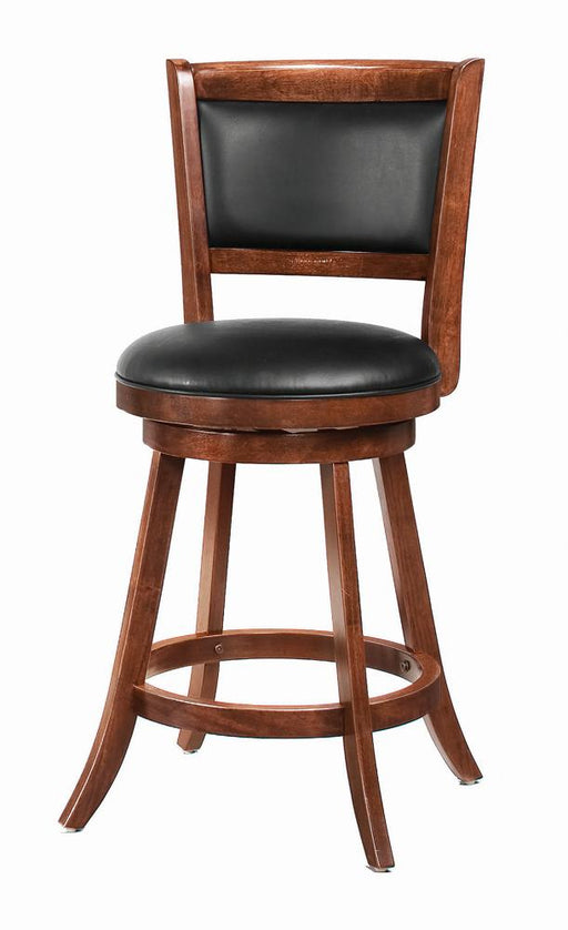 Broxton Upholstered Swivel Counter Height Stools Chestnut and Black (Set of 2) - Mattress & Furniture Super Center (Tampa, FL)