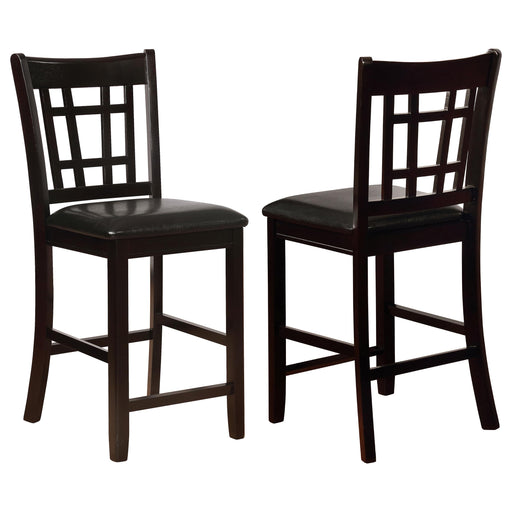 Lavon Upholstered Counter Height Stools Black and Espresso (Set of 2) - Mattress & Furniture Super Center (Tampa, FL)