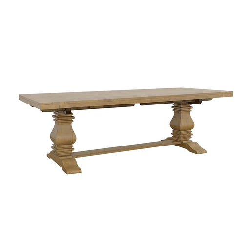 Florence Double Pedestal Dining Table Rustic Smoke - Mattress & Furniture Super Center (Tampa, FL)