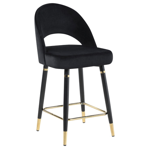 Lindsey Arched Back Upholstered Counter Height Stools Black (Set of 2) - Mattress & Furniture Super Center (Tampa, FL)
