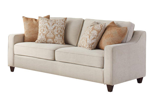 Christine Upholstered Cushion Back Sofa Beige - Mattress & Furniture Super Center (Tampa, FL)