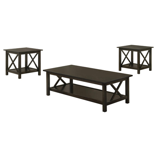 Rachelle 3-piece Occasional Table Set Deep Merlot - Mattress & Furniture Super Center (Tampa, FL)