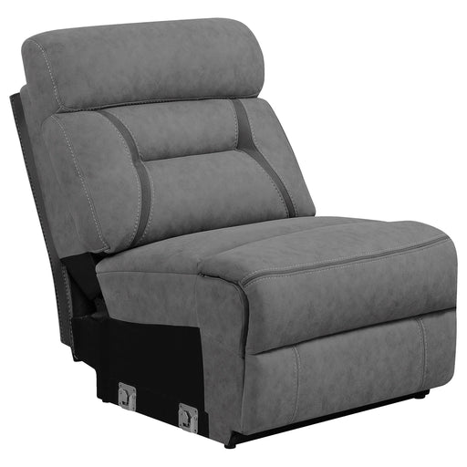 Higgins Upholstered Armless Chair Grey - Mattress & Furniture Super Center (Tampa, FL)