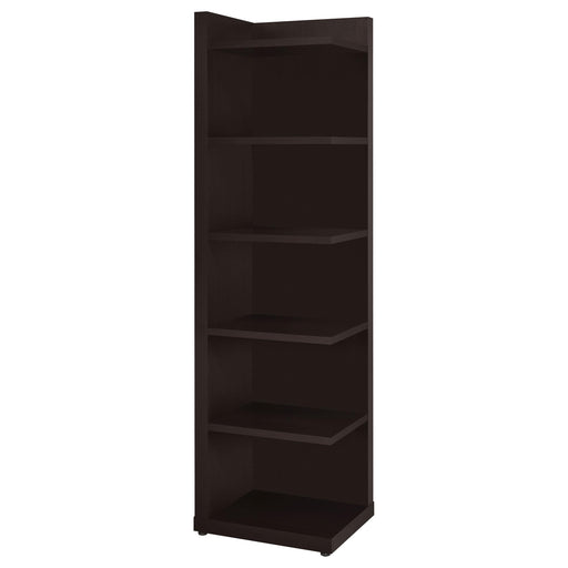 Pinckard 6-tier Corner Bookcase Cappuccino - Mattress & Furniture Super Center (Tampa, FL)