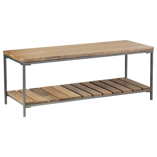Gerbera Accent Bench with Slat Shelf Natural and Gunmetal - Mattress & Furniture Super Center (Tampa, FL)