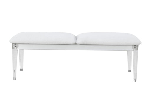 Apollo Grey Bench With Acrylic Legs - Mattress & Furniture Super Center (Tampa, FL)