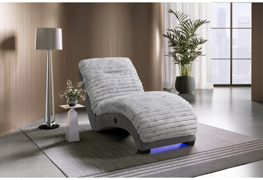 Dominic Nickel-Grey 36 Chaise With Usb - Mattress & Furniture Super Center (Tampa, FL)
