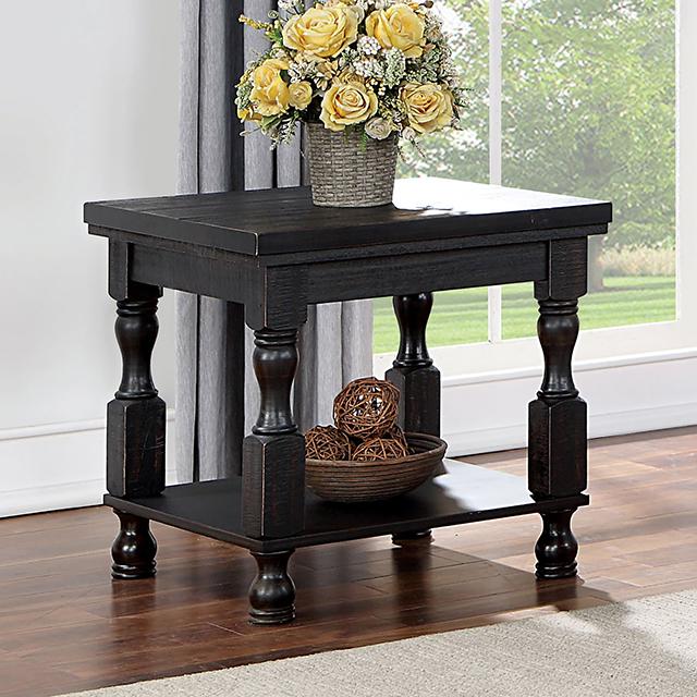 CALANDRA End Table, Antique Black - Mattress & Furniture Super Center (Tampa, FL)