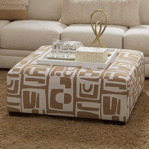 CARLETON Ottoman, Ivory/Tan - Mattress & Furniture Super Center (Tampa, FL)