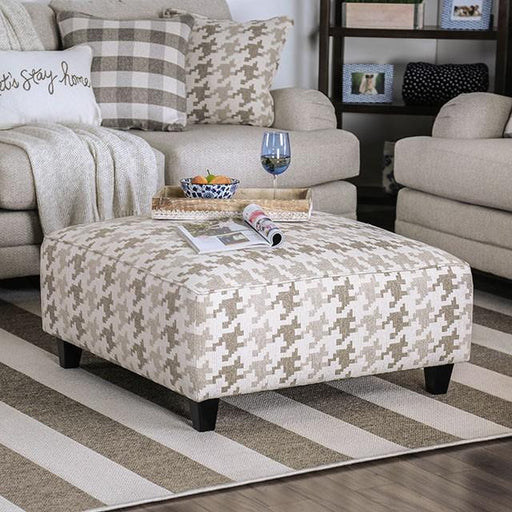 Christine Light Gray/Pattern Ottoman - Mattress & Furniture Super Center (Tampa, FL)