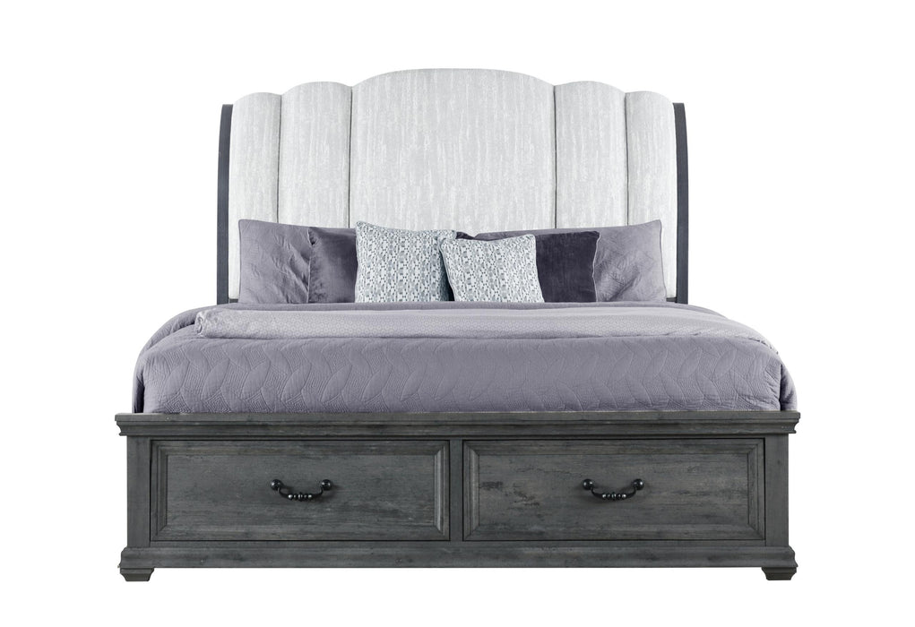 ROWAN GREY STORAGE KING BED - Mattress & Furniture Super Center (Tampa, FL)