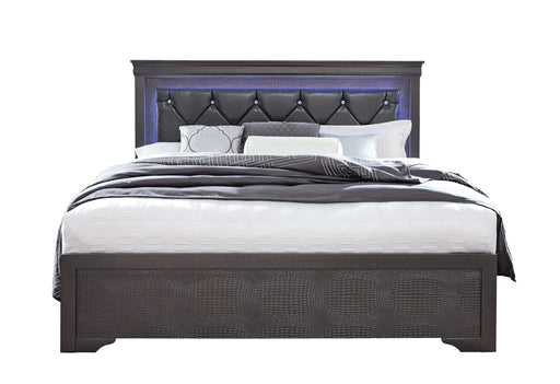 Pompei Metallic Grey Bed With Led - Mattress & Furniture Super Center (Tampa, FL)