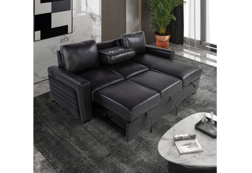 U1830 Blanche Charcoal-Black Sofa Bed With Usb And Ddt - Mattress & Furniture Super Center (Tampa, FL)