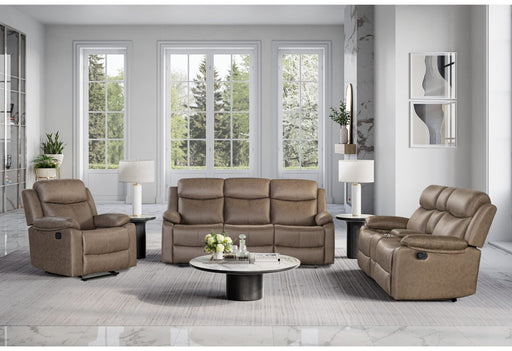 U6026 Brown Reclining Sofa-Reclining Console Loveseat with Glider Recliner - Mattress & Furniture Super Center (Tampa, FL)