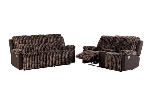 U6028 Brown Reclining Sofa-Console Reclining Loveseat - Mattress & Furniture Super Center (Tampa, FL)