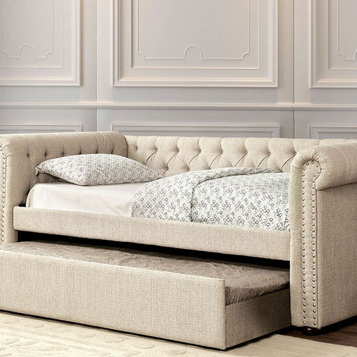 Leanna Daybed w Trundle Beige - Mattress & Furniture Super Center (Tampa, FL)