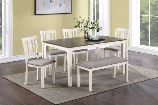 ROWAN 6-PC DINETTE SET WITH BENCH - Mattress & Furniture Super Center (Tampa, FL)