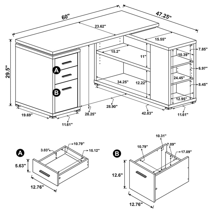 Yvette L-Shape Desk