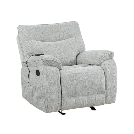 Chablis Glider Recliner W/Heat & Massage-Mist Gray