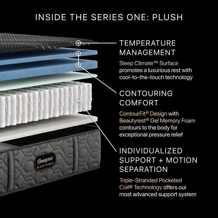 Beautyrest BlackÂ® Series One 12.5" Hybrid Plush Mattress