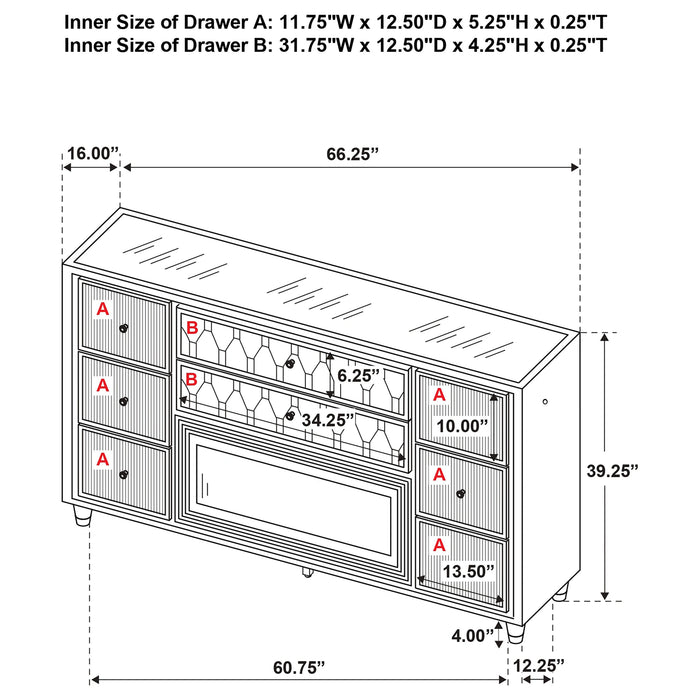 Lorient LED Flame Box Dresser