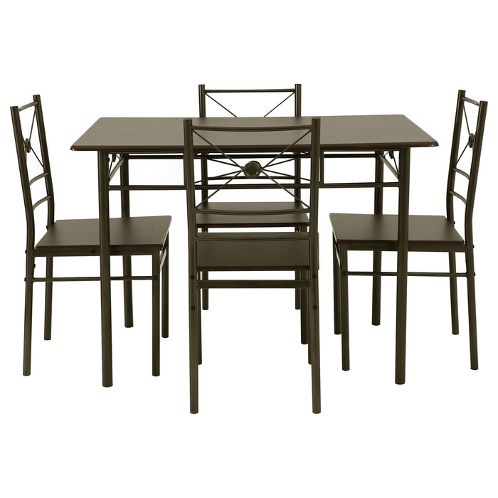 Anna 5-piece Rectangular Dining Set Dark Bronze - Mattress & Furniture Super Center (Tampa, FL)