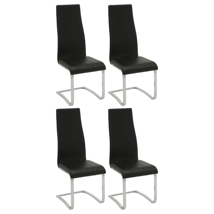 Montclair High Back Dining Chairs Black and Chrome (Set of 4) image