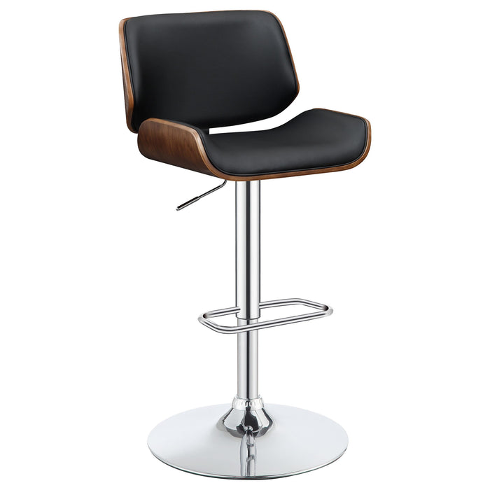 Folsom Upholstered Adjustable Bar Stool Black and Chrome image