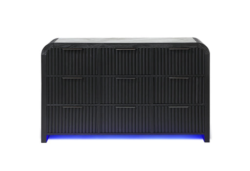 Beckett Wht/Blk Dresser W/ LED