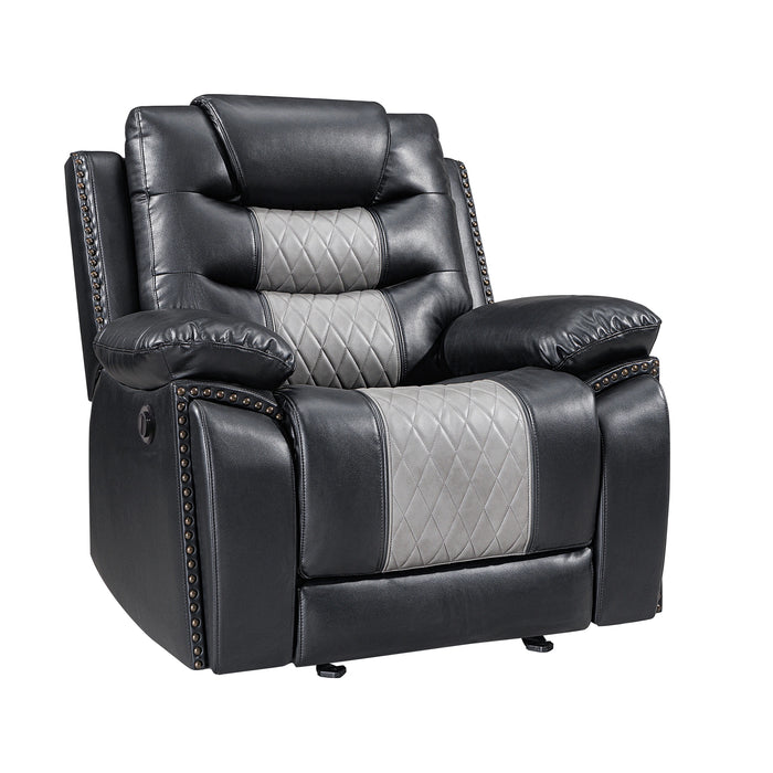 Nikko Glider Recliner W/Pwr Fr-Black/Gray