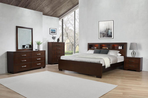 Jessica 4-Piece Eastern King Bedroom Set with Bookcase Headboard Cappuccino image