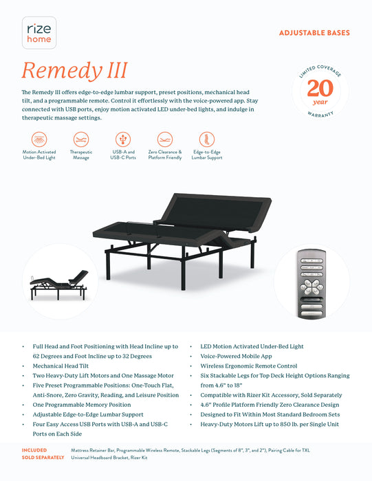 Remedy III Adjustable Base - Mattress & Furniture Super Center (Tampa, FL)