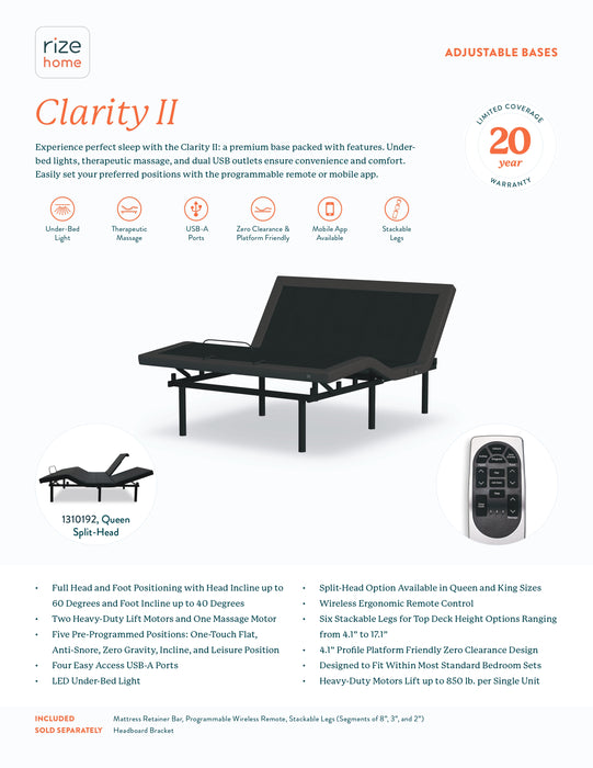 Clarity II Adjustable Base - Mattress & Furniture Super Center (Tampa, FL)