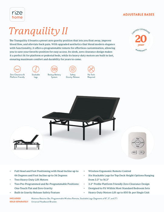 Tranquility II Adjustable Base - Mattress & Furniture Super Center (Tampa, FL)
