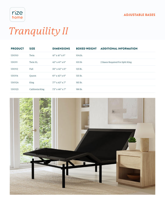 Tranquility II Adjustable Base - Mattress & Furniture Super Center (Tampa, FL)
