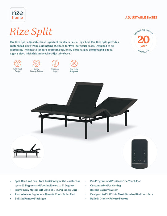 Rize Split Adjustable Base - Mattress & Furniture Super Center (Tampa, FL)