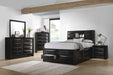 Briana 4-Piece Queen Storage Bedroom Set with Bookcase Headboard Black image