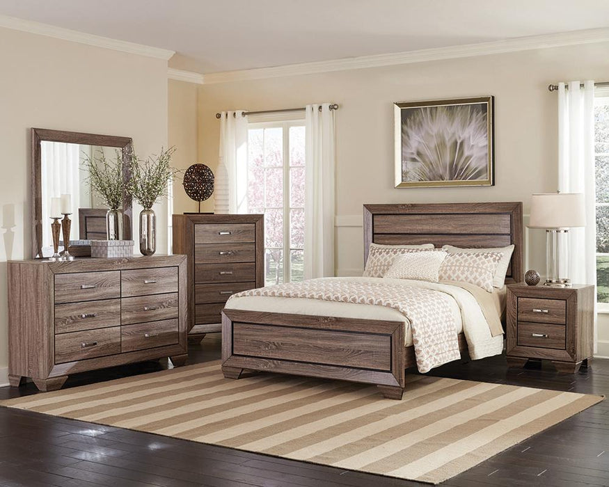 Kauffman 4-Piece Eastern King Bedroom Set with High Straight Headboard - Mattress & Furniture Super Center (Tampa, FL)