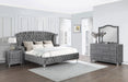 Deanna Upholstered Tufted 4-Piece Eastern King Bedroom Set Grey image