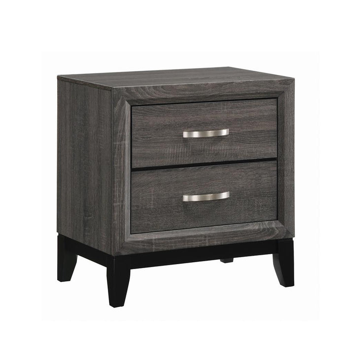 Watson 2-drawer Nightstand Grey Oak and Black - Mattress & Furniture Super Center (Tampa, FL)