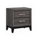 Watson 2-drawer Nightstand Grey Oak and Black - Mattress & Furniture Super Center (Tampa, FL)