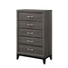 Watson 5-drawer Chest Grey Oak and Black - Mattress & Furniture Super Center (Tampa, FL)