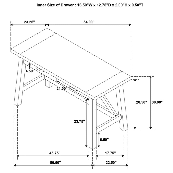 Fabian 54-inch Writing Desk