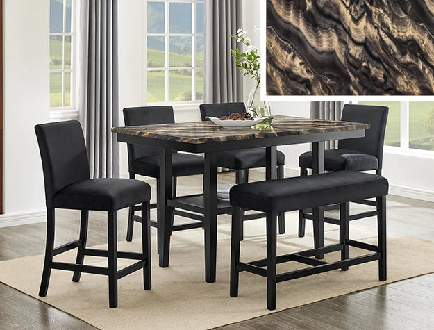 Marbel 5-Pc Counter Height Dining Set