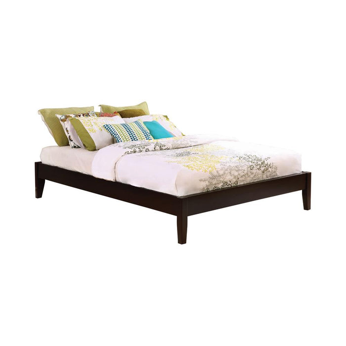 Hounslow California King, E.King, & Queen Universal Platform Bed Cappuccino - Mattress & Furniture Super Center (Tampa, FL)