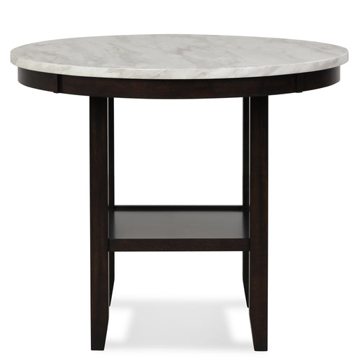 Celeste 42" Round Counter Table-Espresso/Faux Marble